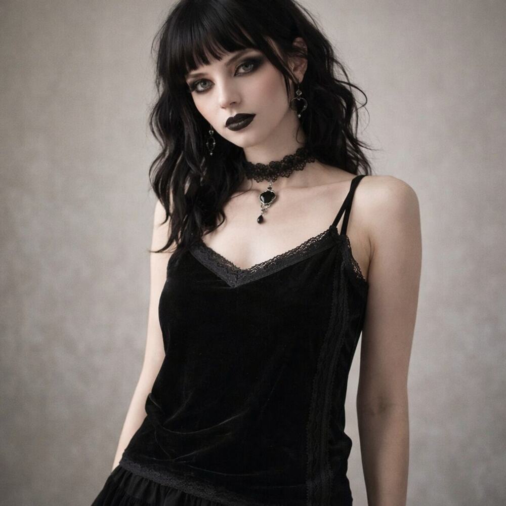 Who What Wear Black Velvet Top Whimsigoth Fairy Goth Festival